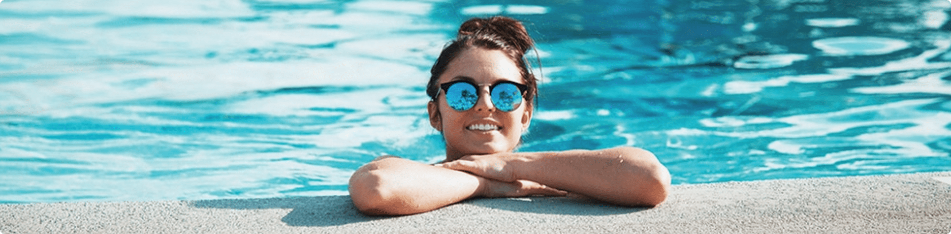 girl in swimming pool image